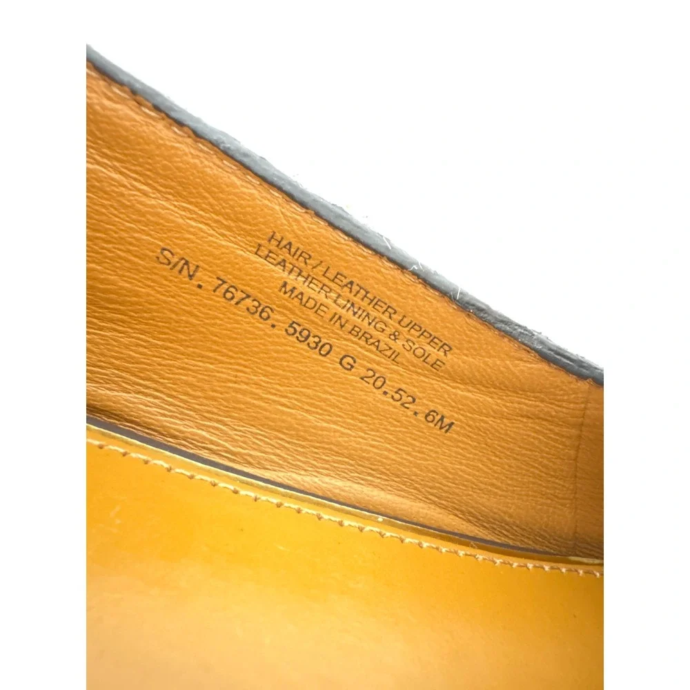 Tory Burch Metal Miller 15 mm Loafers Women 6M Brown Leopard Calf Hair Gold Logo